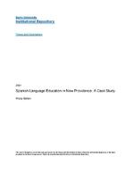 Spanish language education in New Providence : a case study